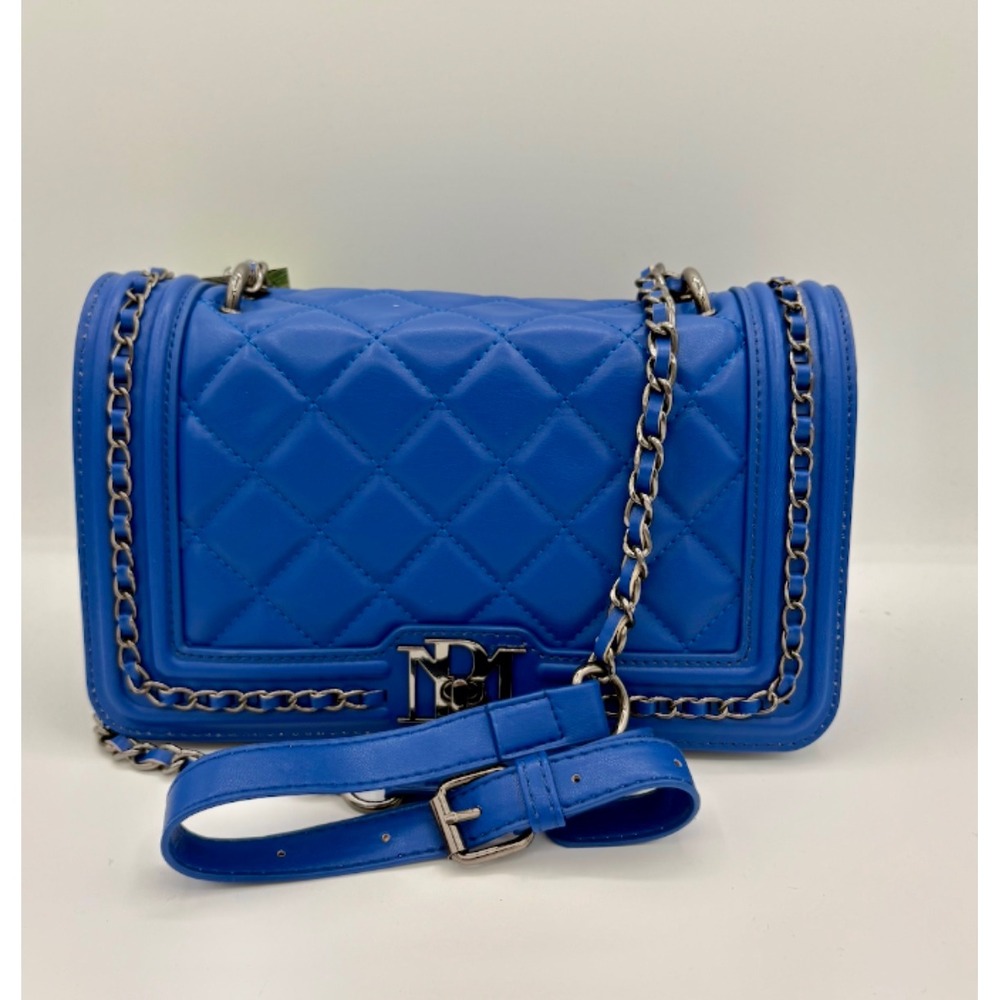 Badgley Mischka Big‎ Crossbody With Frame And Chain On Cover Blue BM-4152 NEW